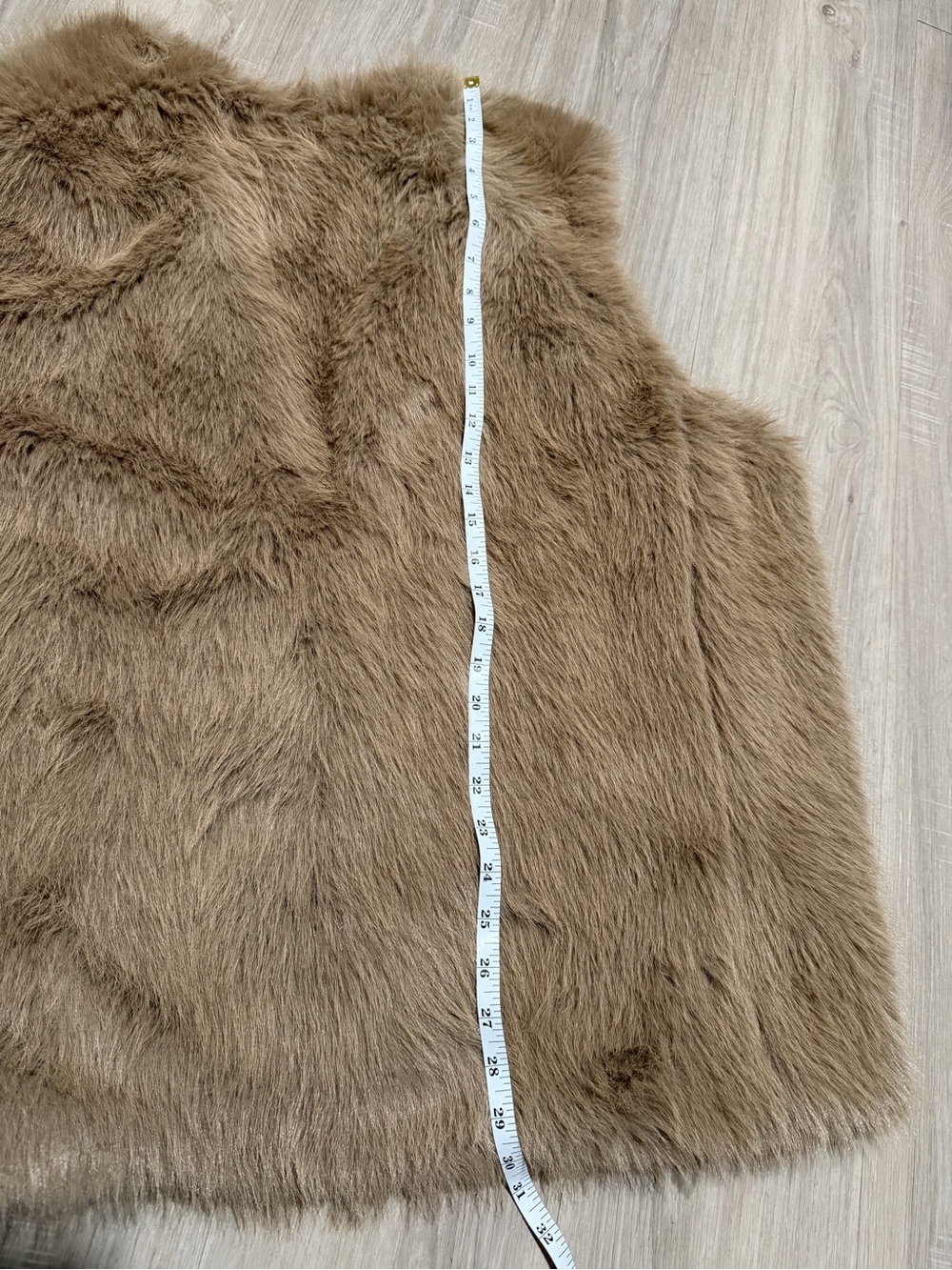 Primark Taupe Faux Fur Vest Size XL Oversized Boho Layering - Picture 7 of 8